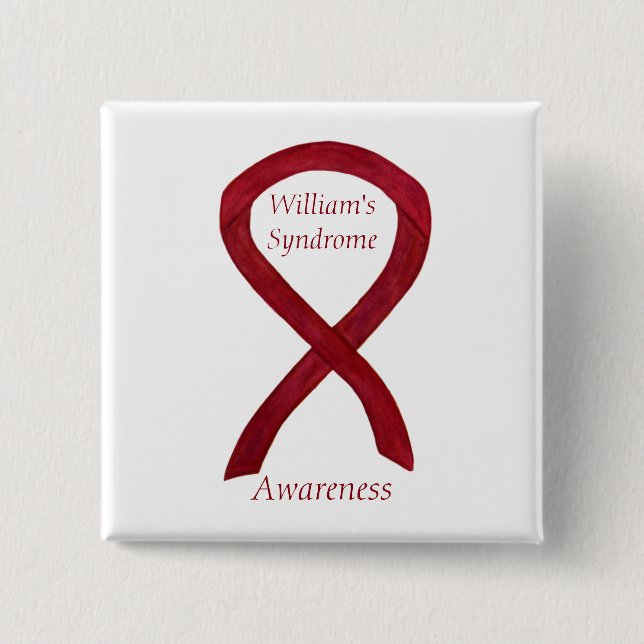 William's Syndrome Anpassningsbar Awareness Ribbon Knapp (Framsida)