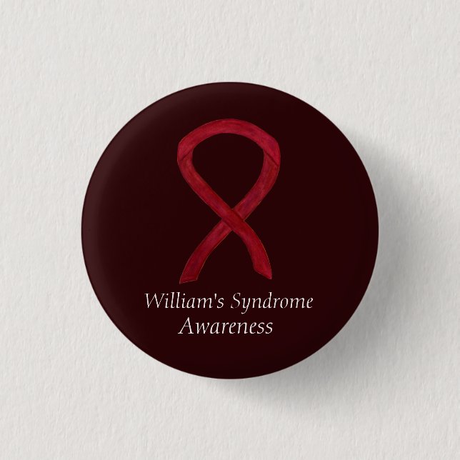 William's Syndrome Anpassningsbar Awareness Ribbon Knapp (Framsida)