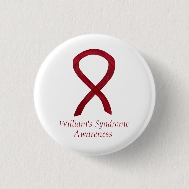William's Syndrome Anpassningsbar Awareness Ribbon Knapp (Framsida)