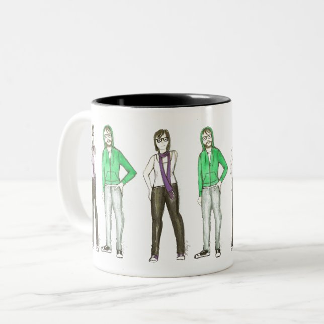 Williamsburg Brooklyn Hipsters New York City NYC Två-Tonad Mugg (Framsida vänster)