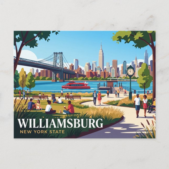 Williamsburg New York State Vykort (Framsida)