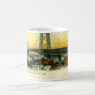 Williamsburg överbryggar, New York City, vintage Kaffemugg