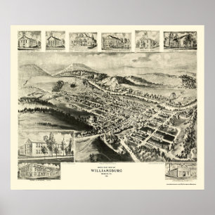 Williamsburg panorama- karta -1906 för PA Poster
