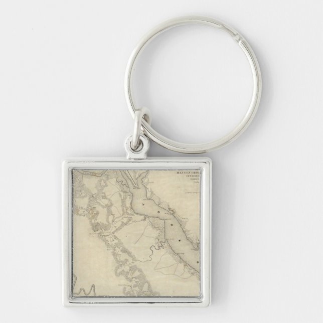 Williamsburg till Vita huset Fyrkantig Silverfärgad Nyckelring (Framsidan)