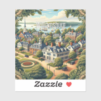 Williamsburg Virginia 3 Inch Vinyl Sticker Klistermärken