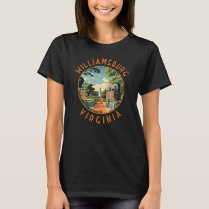 Williamsburg Virginia Retro Distress Circle T Shirt