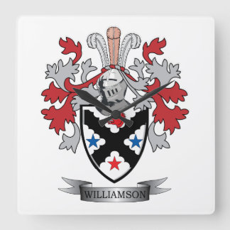 Williamson Family Crest Jackar Arm Fyrkantig Klocka