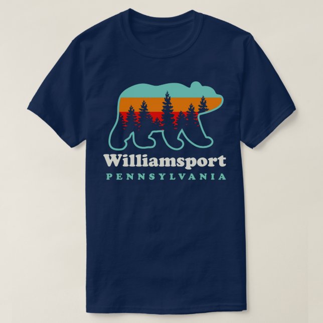 Williamsport Pennsylvania Hiking Camping Bear T Shirt (Design framsida)