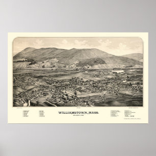 Williamstown panorama- karta för MORSOR - 1889 Poster