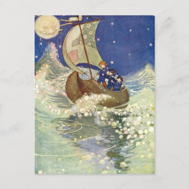 Willie Pogánys Wynken, Blynken och Nod Vykort (Framsida)