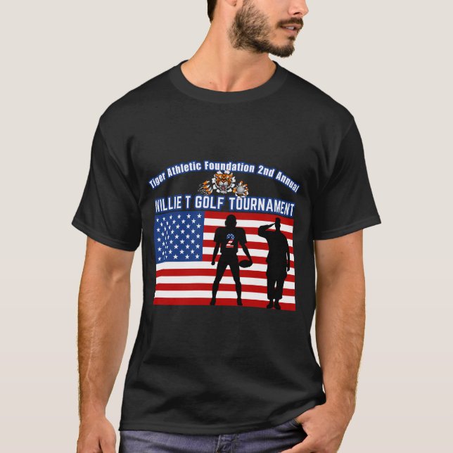 Willie T Golf American Flagga Tiger Shirt (Framsida)