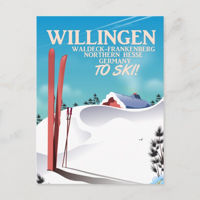 Willingen skidistributionsaffisch. vykort (Framsida)