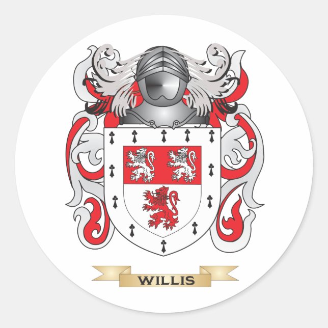 Willis Family Crest (vapenskött) Runt Klistermärke (Framsida)
