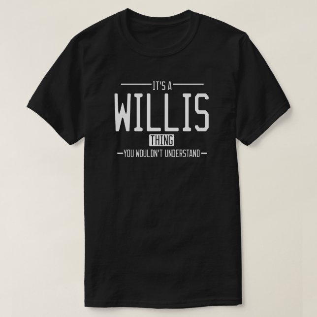 Willis lustiga efternamn, roligt familj t shirt (Design framsida)