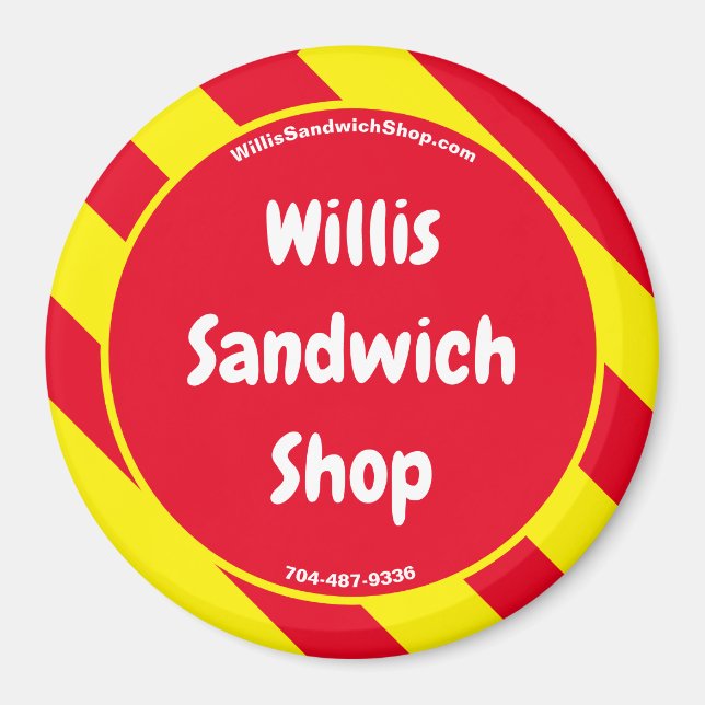 Willis Sandwich Shop Red/Gult Magnet (Framsidan)