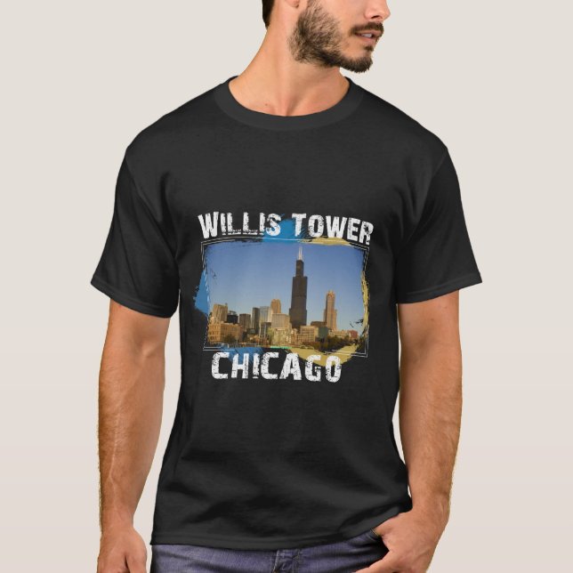 Willis Tower Chicago T-shirt design (Framsida)