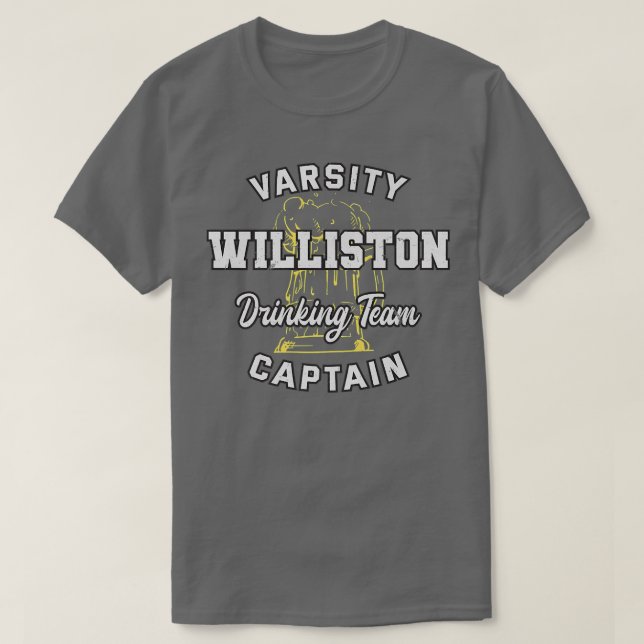Williston Drinking Team kapten Vermont Beer Älskar T Shirt (Design framsida)