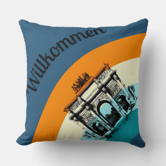 Willkommen Brandenburg Grind Retro Art Dekorativ k Kudde