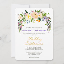 Willow and Blommigt Modern bröllopsinbjudan Inbjudningar