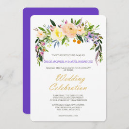 Willow and Blommigt Modern bröllopsinbjudan Inbjudningar