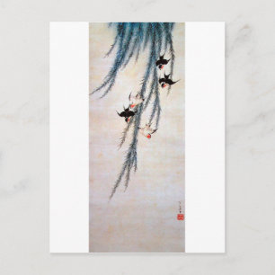 Willow and Svälj, Hokusai Vykort