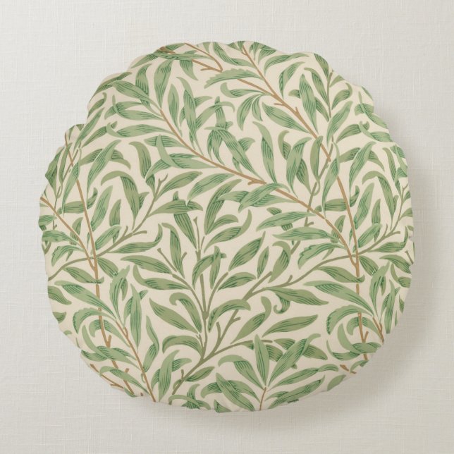 Willow Bough (av William Morris) Rund Kudde (Framsidan)