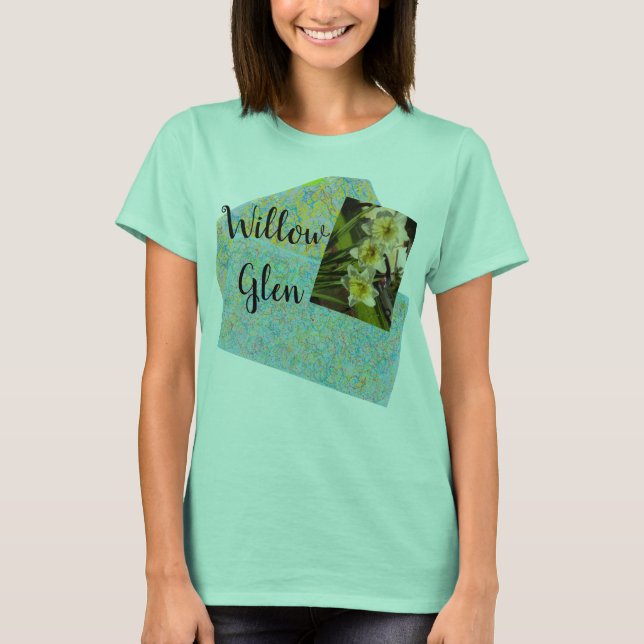 Willow Glen San Jose abstrakt art,daffodils T Shirt (Framsida)