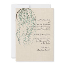 Willow Gren i Brown- och Teal Wedding-inbjudan