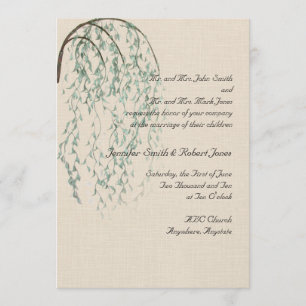 Willow Gren i Brown- och Teal Wedding-inbjudan Inbjudningar