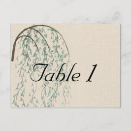 Willow Gren på Linen Bröllop Bordsnummer