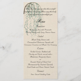 Willow Gren på Linen Bröllop Menu Meny