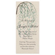 Willow Gren på Linen Bröllopsprogram