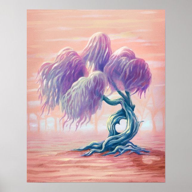 Willow Kärlek Träd Painting Poster (Framsidan)