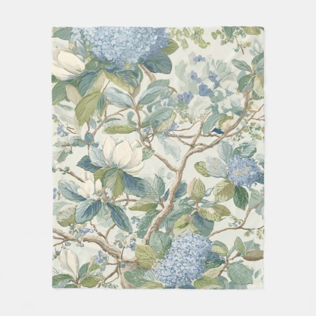 Willow Little Magnolia Wallpaper Floral Coastal  Fleecefilt (Framsidan)