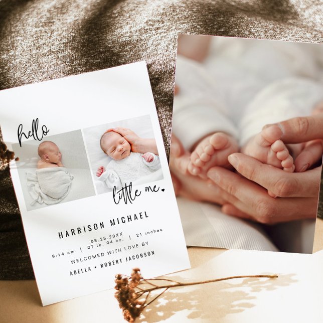 WILLOW-meddelande om minimalistiskt nyfött två fot Inbjudningar (Skapare uppladdad)