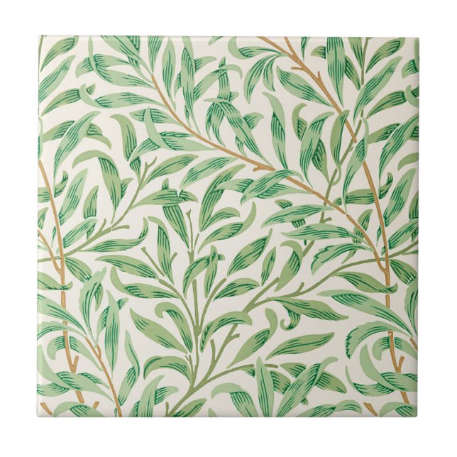 Willow Mönster, William Morris Ceramic Tile Kakelplatta (Framsidan)