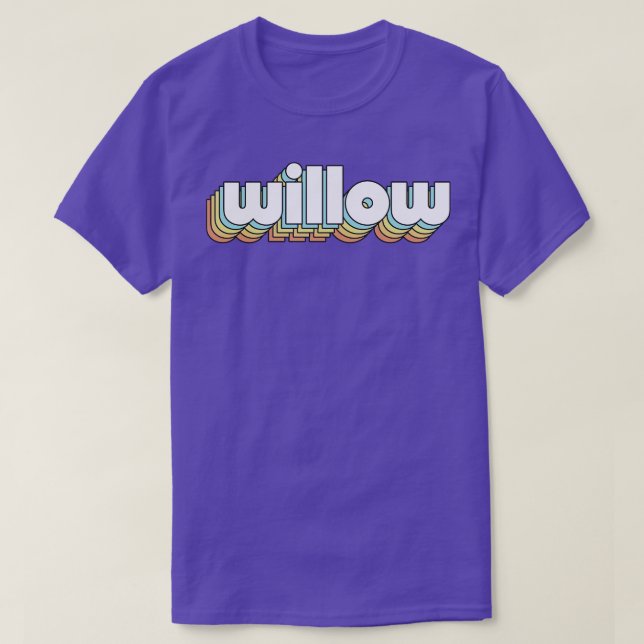 Willow Retro Regbow Typography Faded Stil 2 T Shirt (Design framsida)