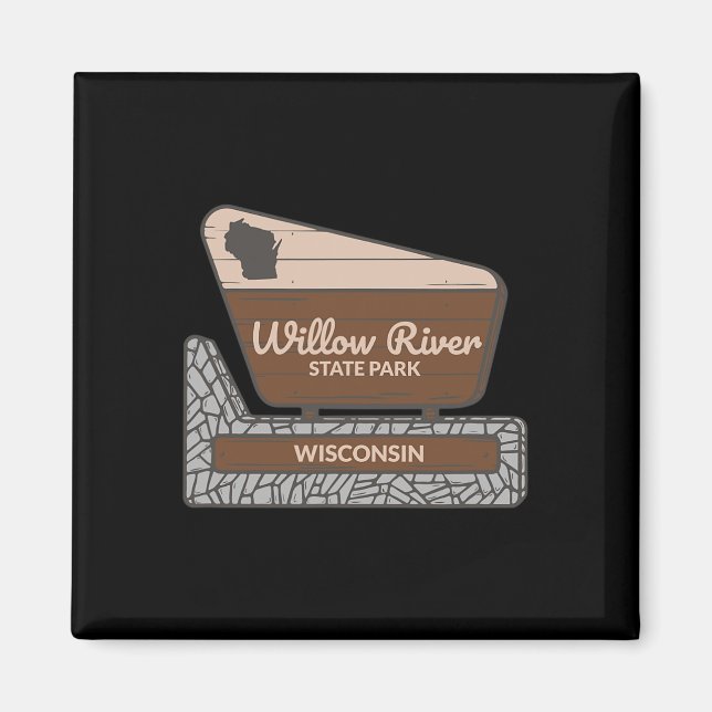 Willow River State Park Wisconsin Välkomstskylt Va Magnet (Framsidan)