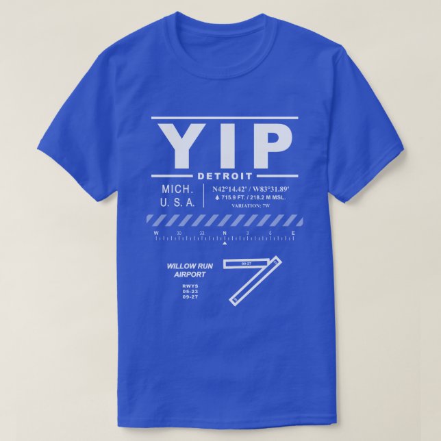 Willow Run Airport YIP T Shirt (Design framsida)