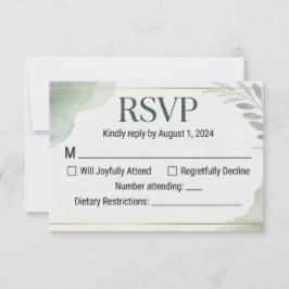 Willow Sage Wedding Response Cards OSA Kort