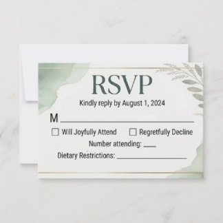 Willow Sage Wedding Response Cards OSA Kort