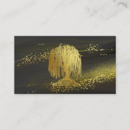 *~* Willow Träd Guld Dust Black Guld Glitter Visitkort