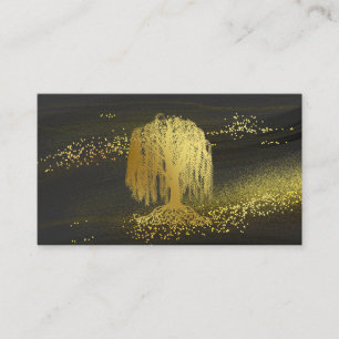 *~* Willow Träd Guld Dust Black Guld Glitter Visitkort