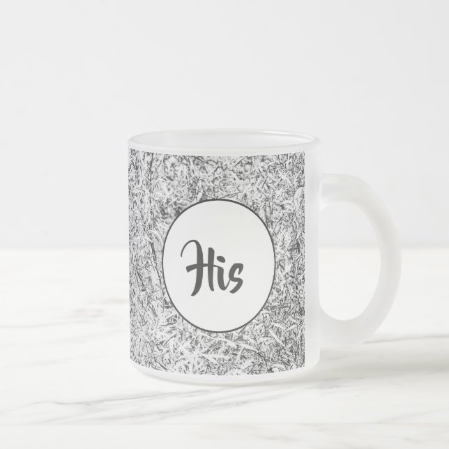 Willow träd lämnar. Abstrakt naturkonst Frostad Glasmugg (Höger)