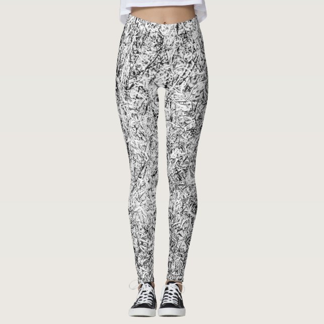 Willow träd lämnar. Abstrakt naturkonst Leggings (Framsida)