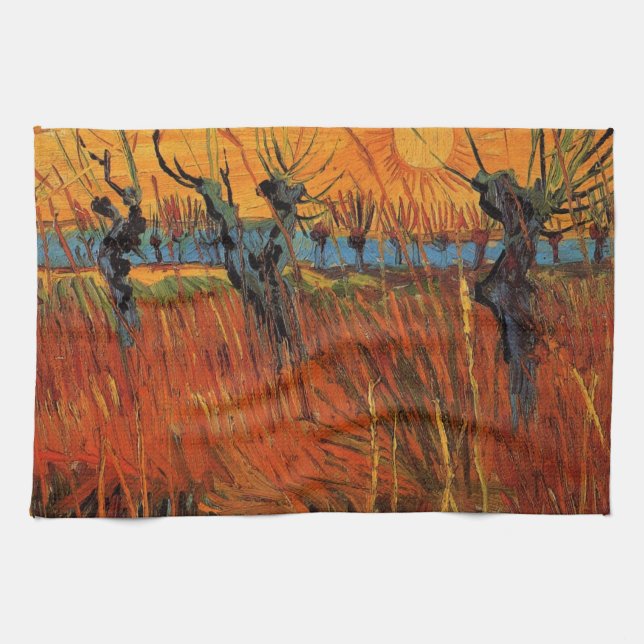 Willows at Sunset av Vincent van Gogh Kökshandduk (Horisontell)