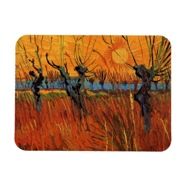 Willows at Sunset av Vincent van Gogh Magnet (Horisontell)