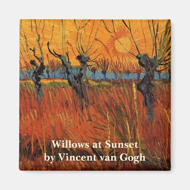 Willows at Sunset av Vincent van Gogh Magnet (Framsidan)