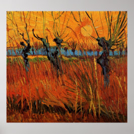 Willows at Sunset av Vincent van Gogh Poster