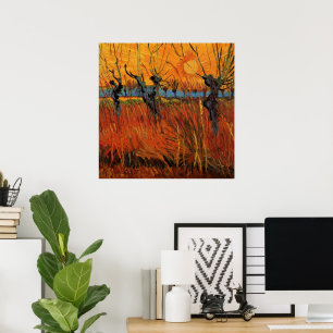 Willows at Sunset av Vincent van Gogh Poster